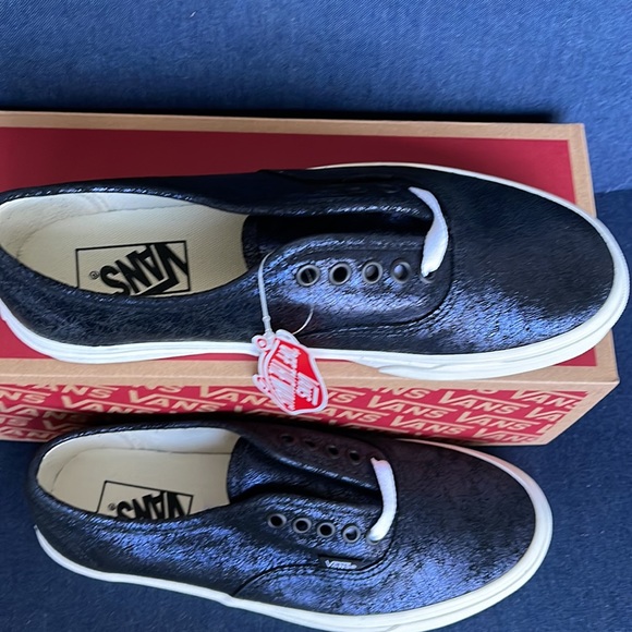 Vans Authentic Cracked Leather Black / Blue Men’s - Picture 4 of 16